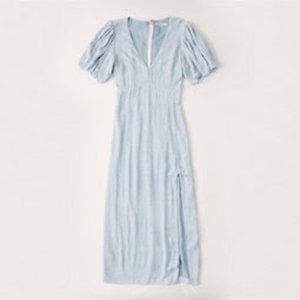 Abercrombie Puff Sleeve Midi Dress with Slit